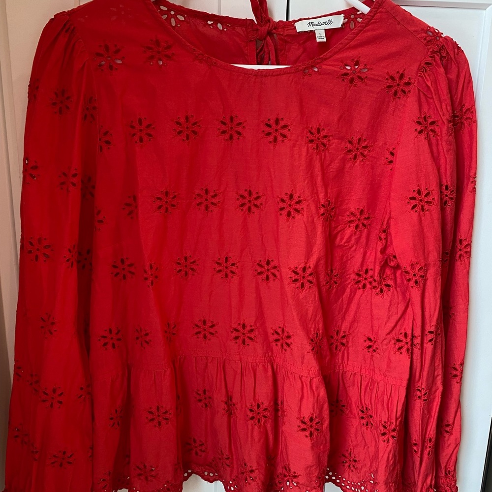 Red Eyelet Keyhole Top MADEWELL